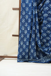 Indigo HBP Cotton Saree - SRICS2708