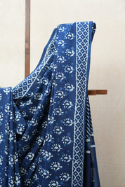 Indigo HBP Cotton Saree - SRICS2708