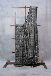 Black HBP Cotton Saree - SRBCS2332