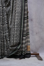 Black HBP Cotton Saree - SRBCS2332