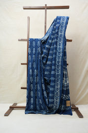 Indigo HBP Cotton Saree - SRICS2710