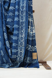 Indigo HBP Cotton Saree - SRICS2710