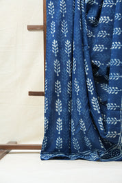 Indigo HBP Cotton Saree - SRICS2710