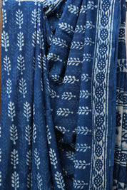 Indigo HBP Cotton Saree - SRICS2710