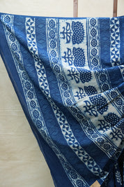 Indigo HBP Cotton Saree - SRICS2710
