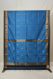 Teal Blue Maheshwari Saree - SRTBMS944