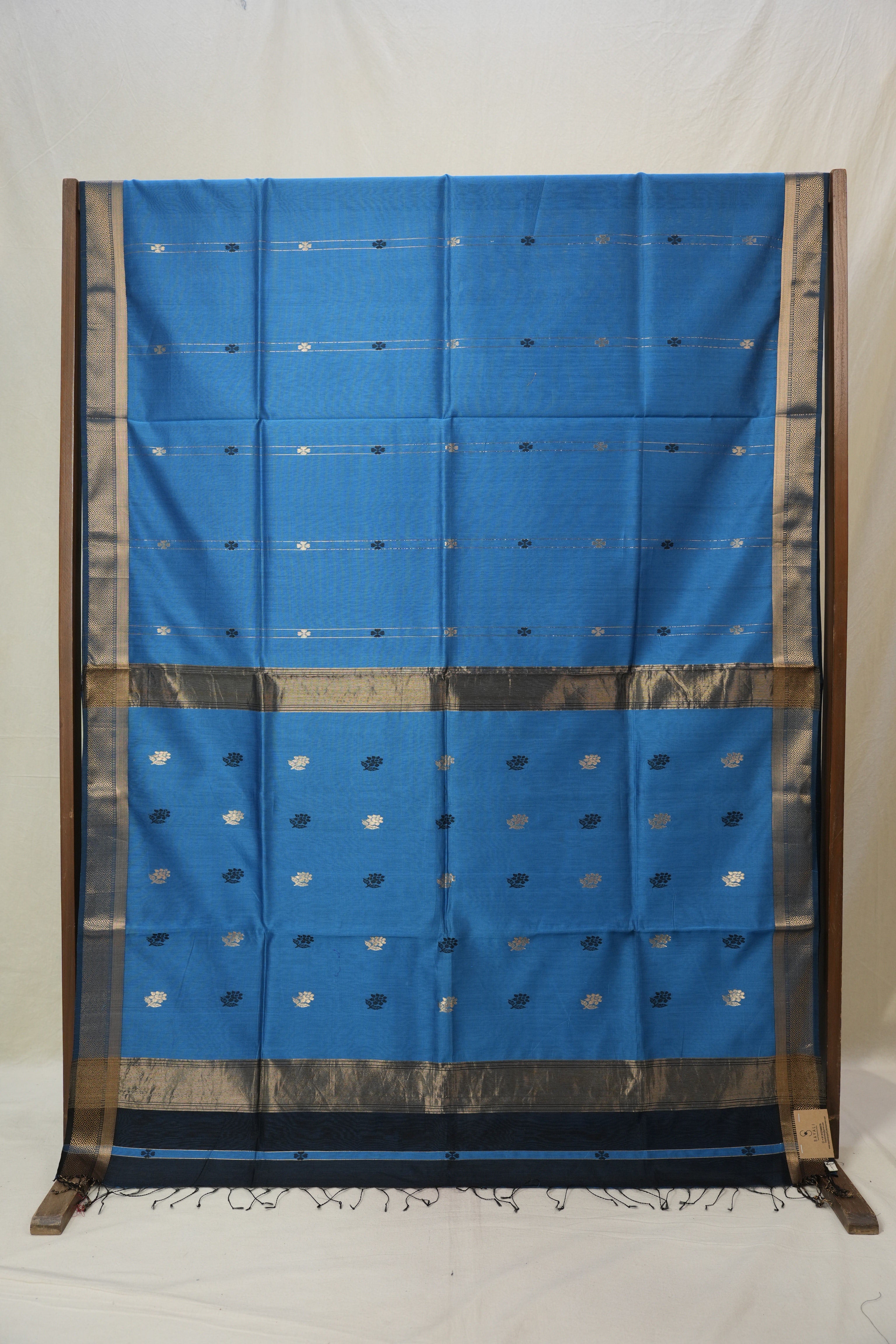 Teal Blue Maheshwari Saree - SRTBMS944