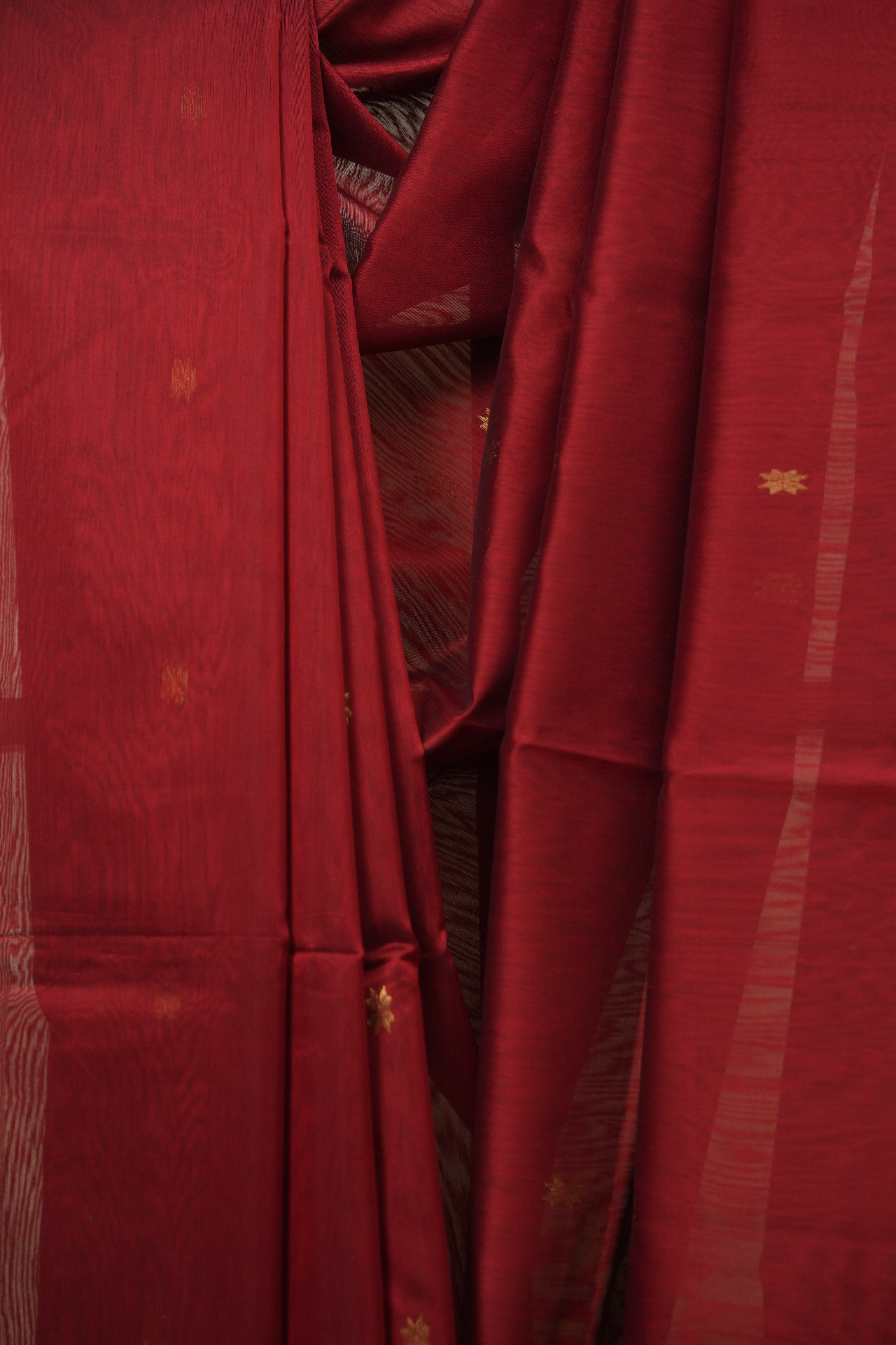 Maroon Maheshwari Saree - SRMMS1338