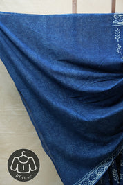 Indigo HBP Cotton Saree - SRICS2710