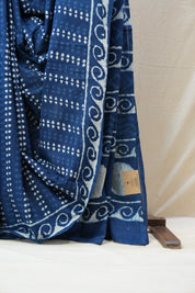 Indigo HBP Cotton Saree - SRICS2711