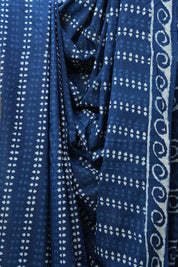 Indigo HBP Cotton Saree - SRICS2711