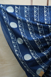 Indigo HBP Cotton Saree - SRICS2711