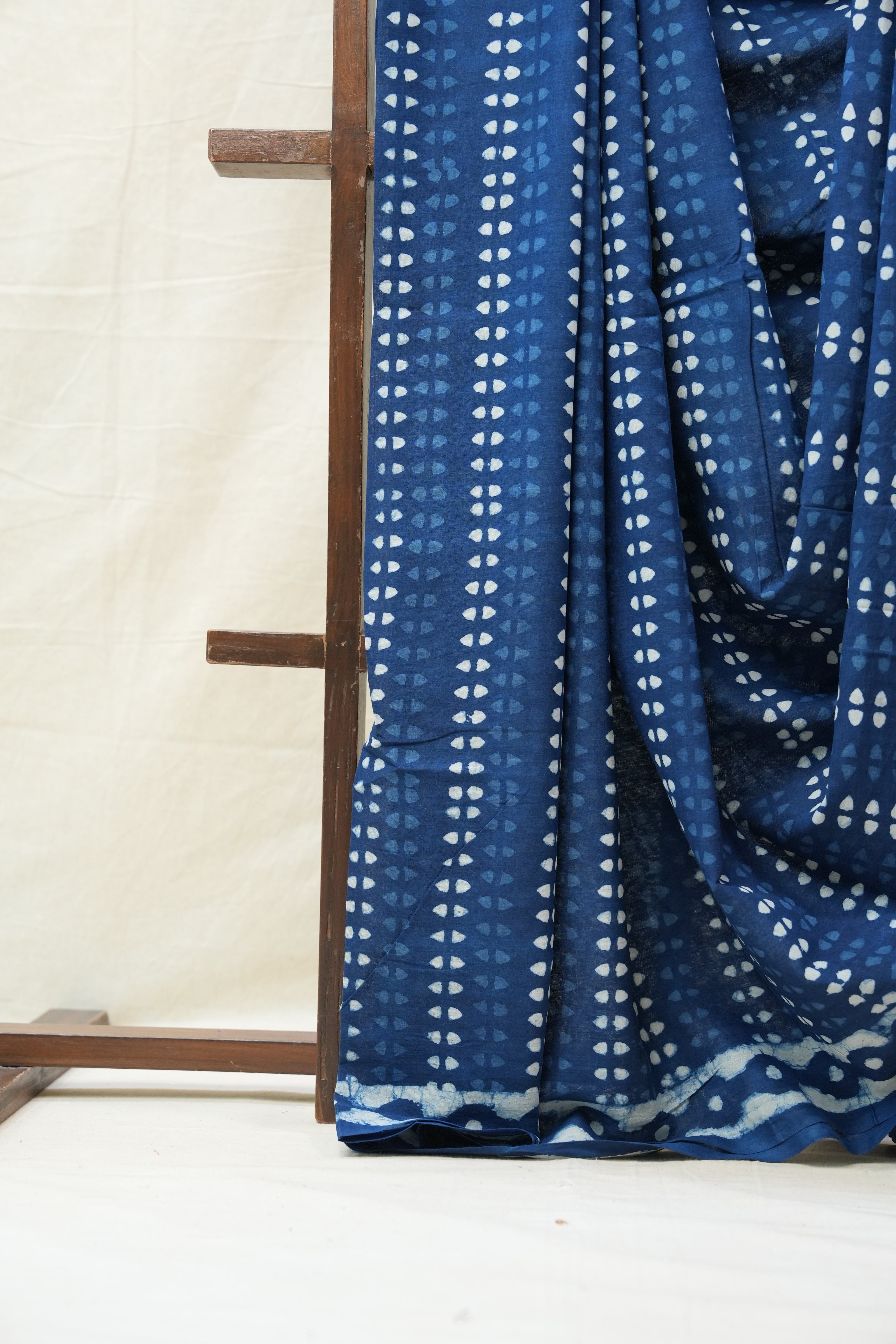 Indigo HBP Cotton Saree - SRICS2712