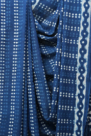 Indigo HBP Cotton Saree - SRICS2712