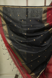 Maroon Maheshwari Saree - SRMMS1338