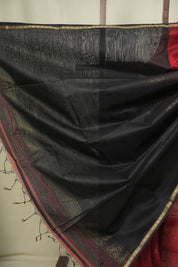 Maroon Maheshwari Saree - SRMMS1338