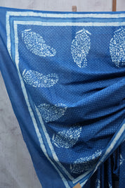 Indigo HBP Cotton Saree - SRICS2311