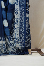 Indigo HBP Cotton Saree - SRICS2650