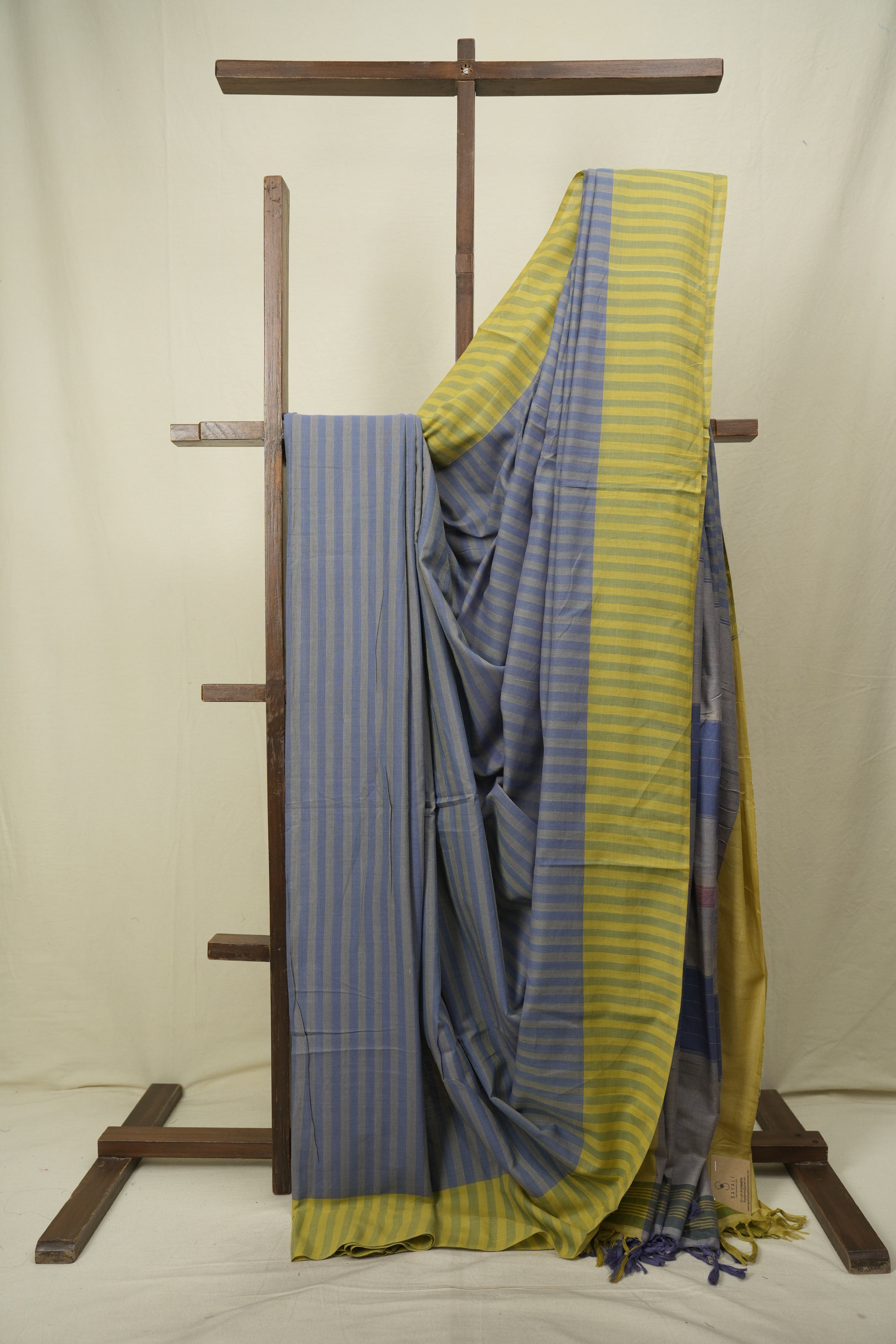 Slate Blue Cotton Ilkal Saree - SRBCIS1058