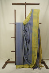 Slate Blue Cotton Ilkal Saree - SRBCIS1058