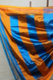 Blue Silk Ilkal Saree With Chikki Border  - SRBSIS151