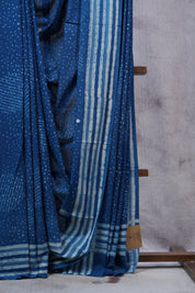 Indigo HBP Cotton Saree - SRICS2314