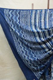 Indigo HBP Cotton Saree - SRICS2650