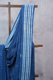 Indigo HBP Cotton Saree - SRICS2314