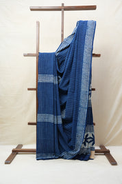Indigo HBP Cotton Saree - SRICS2648
