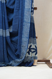 Indigo HBP Cotton Saree - SRICS2648