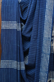 Indigo HBP Cotton Saree - SRICS2648