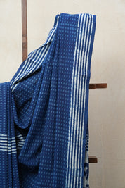 Indigo HBP Cotton Saree - SRICS2648