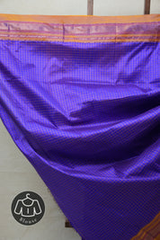 Blue Silk Ilkal Saree With Chikki Border - SRBSIS169