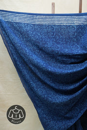 Indigo HBP Cotton Saree - SRICS2648