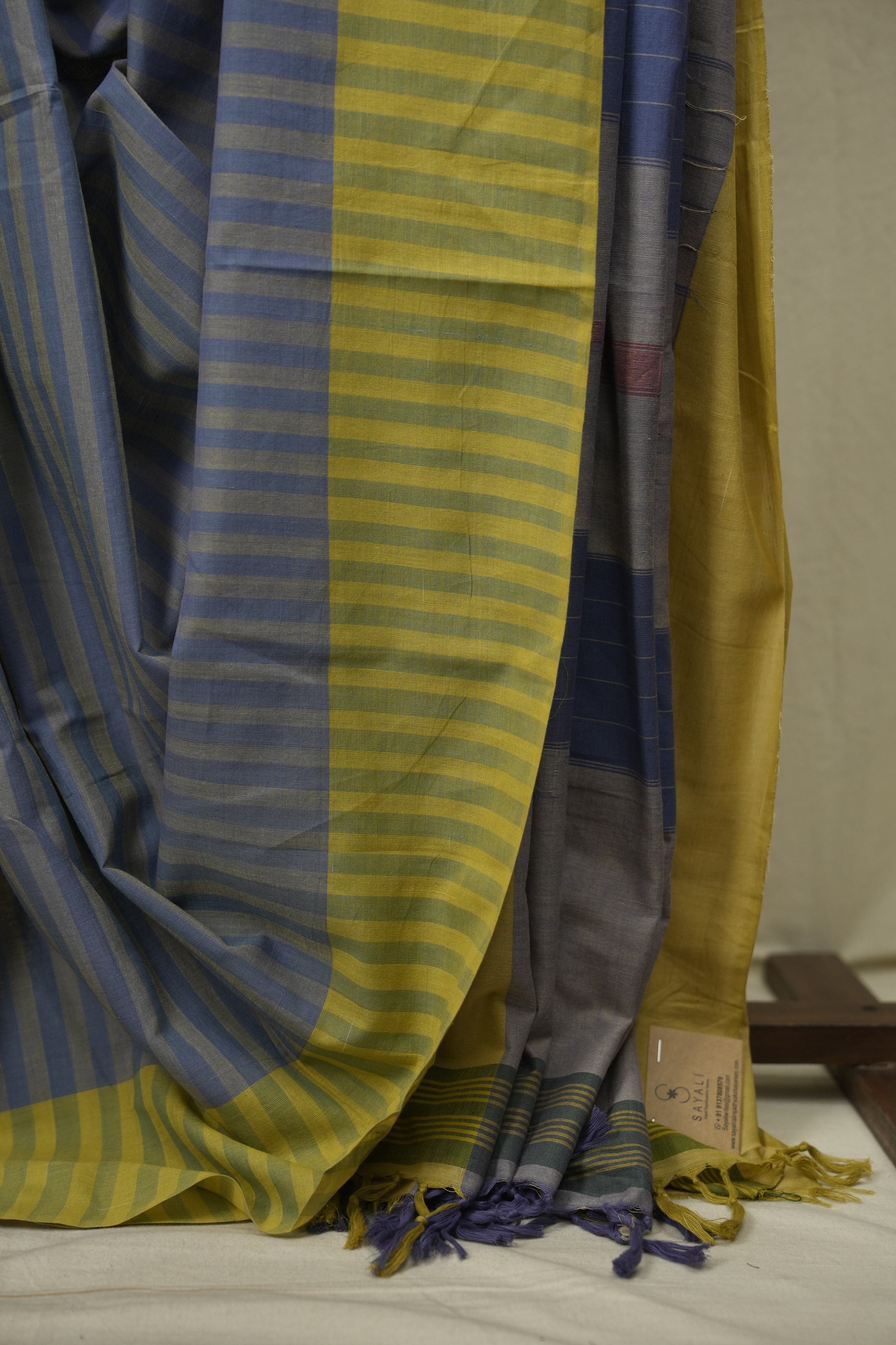 Slate Blue Cotton Ilkal Saree - SRBCIS1058