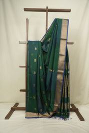 Dual Tone Green Maheshwari Saree - SRDTGMS1329