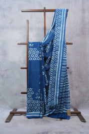 Indigo HBP Cotton Saree - SRICS2310