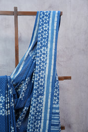 Indigo HBP Cotton Saree - SRICS2310