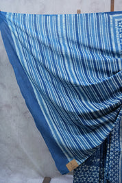 Indigo HBP Cotton Saree - SRICS2310
