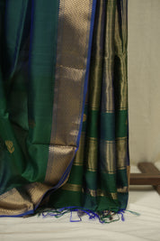 Dual Tone Green Maheshwari Saree - SRDTGMS1329