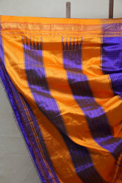 Blue Silk Ilkal Saree With Chikki Border - SRBSIS170