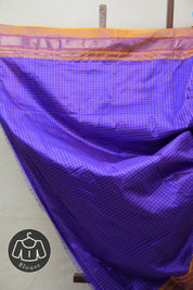 Blue Silk Ilkal Saree With Chikki Border - SRBSIS170