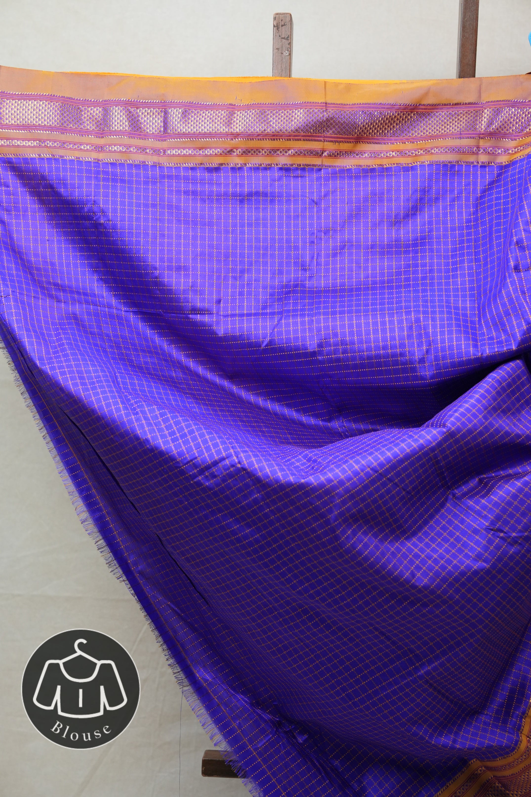 Blue Silk Ilkal Saree With Chikki Border - SRBSIS170