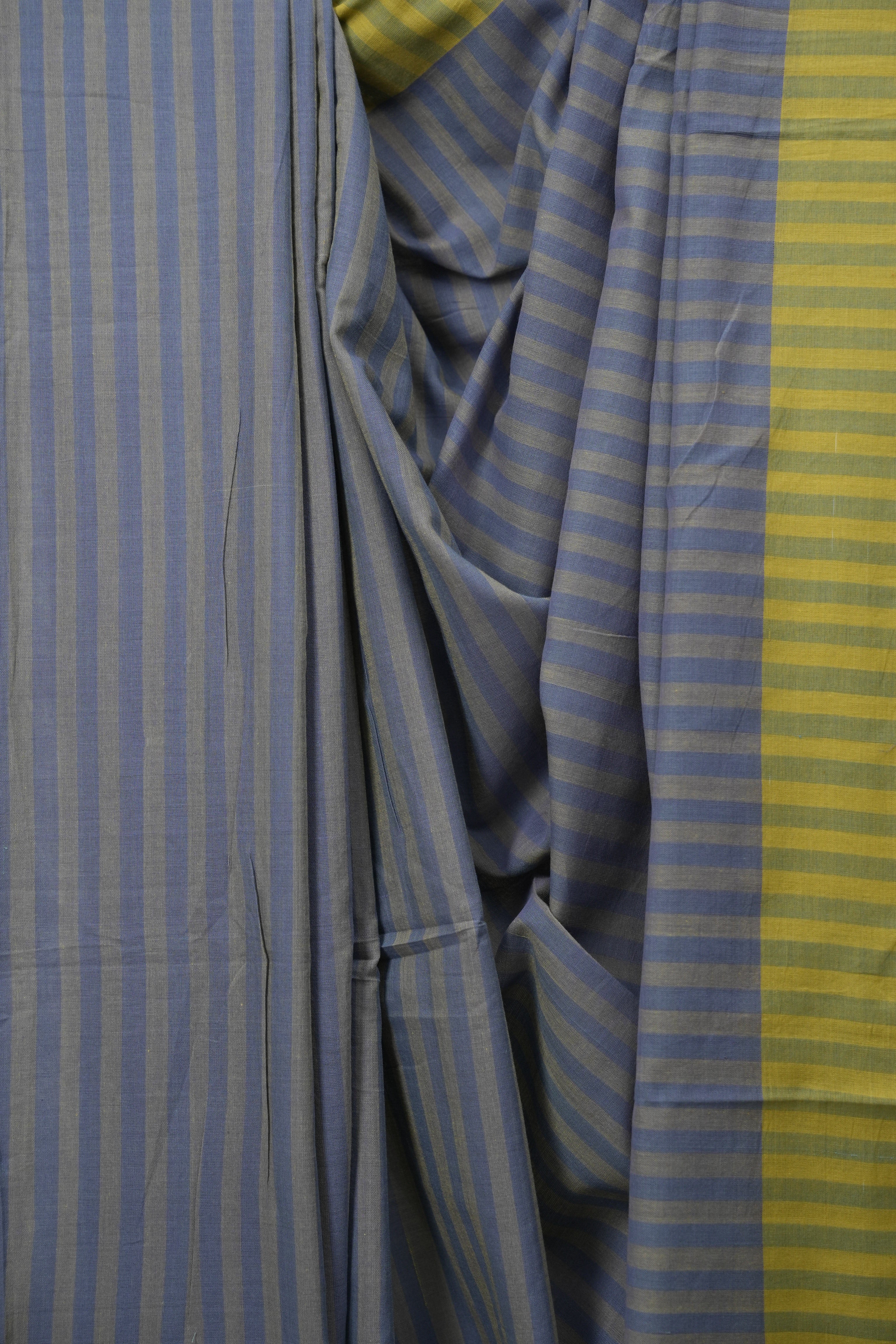Slate Blue Cotton Ilkal Saree - SRBCIS1058