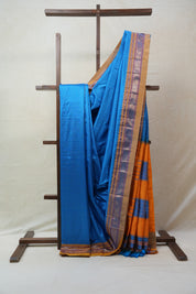 Sky Blue Silk Ilkal Saree With Chikki Border - SRSBSIS172