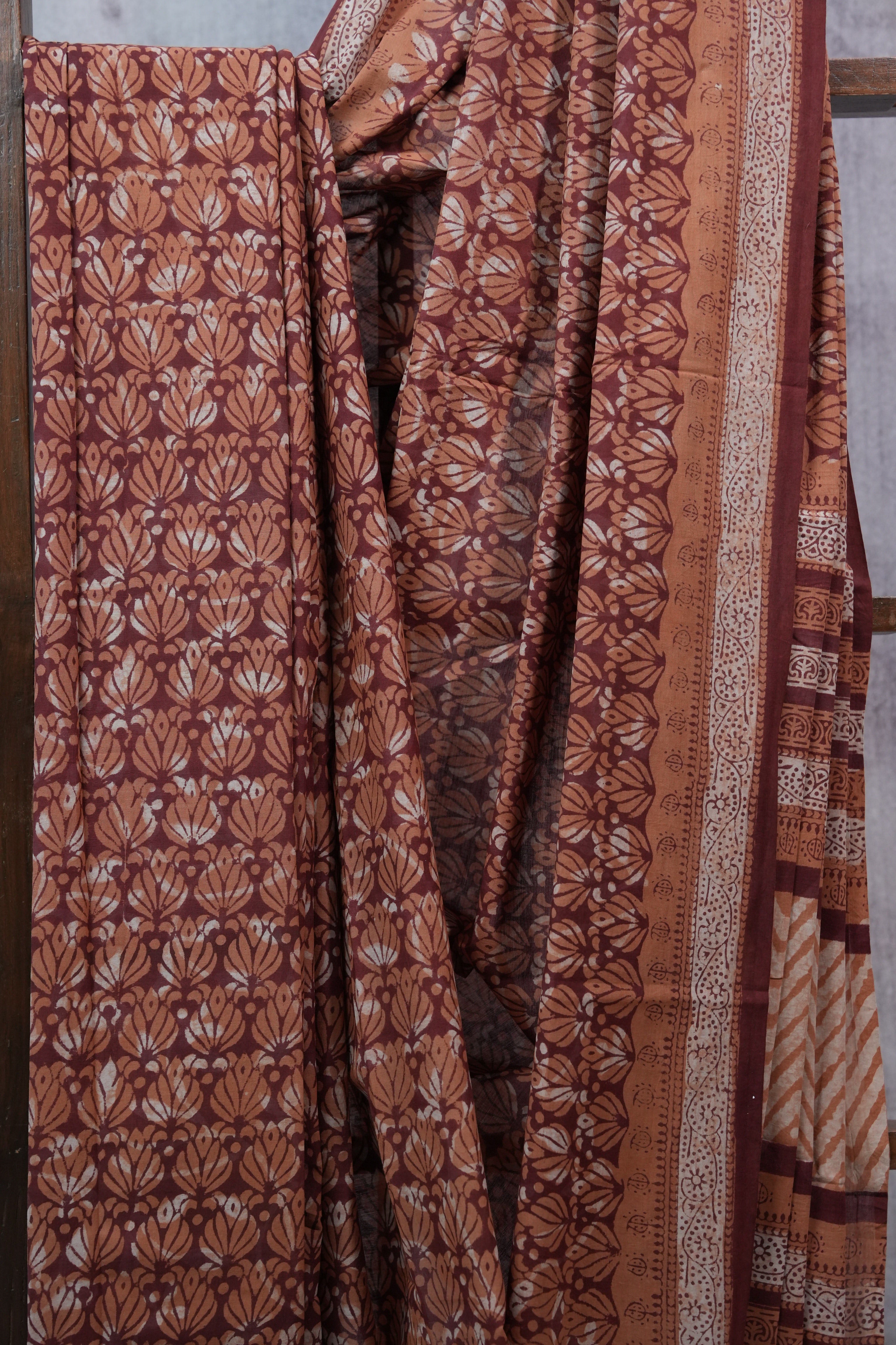 Brown HBP Cotton Saree - SRBCS2320