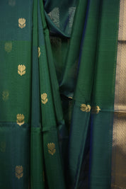 Dual Tone Green Maheshwari Saree - SRDTGMS1329