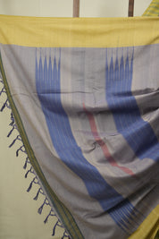 Slate Blue Cotton Ilkal Saree - SRBCIS1058