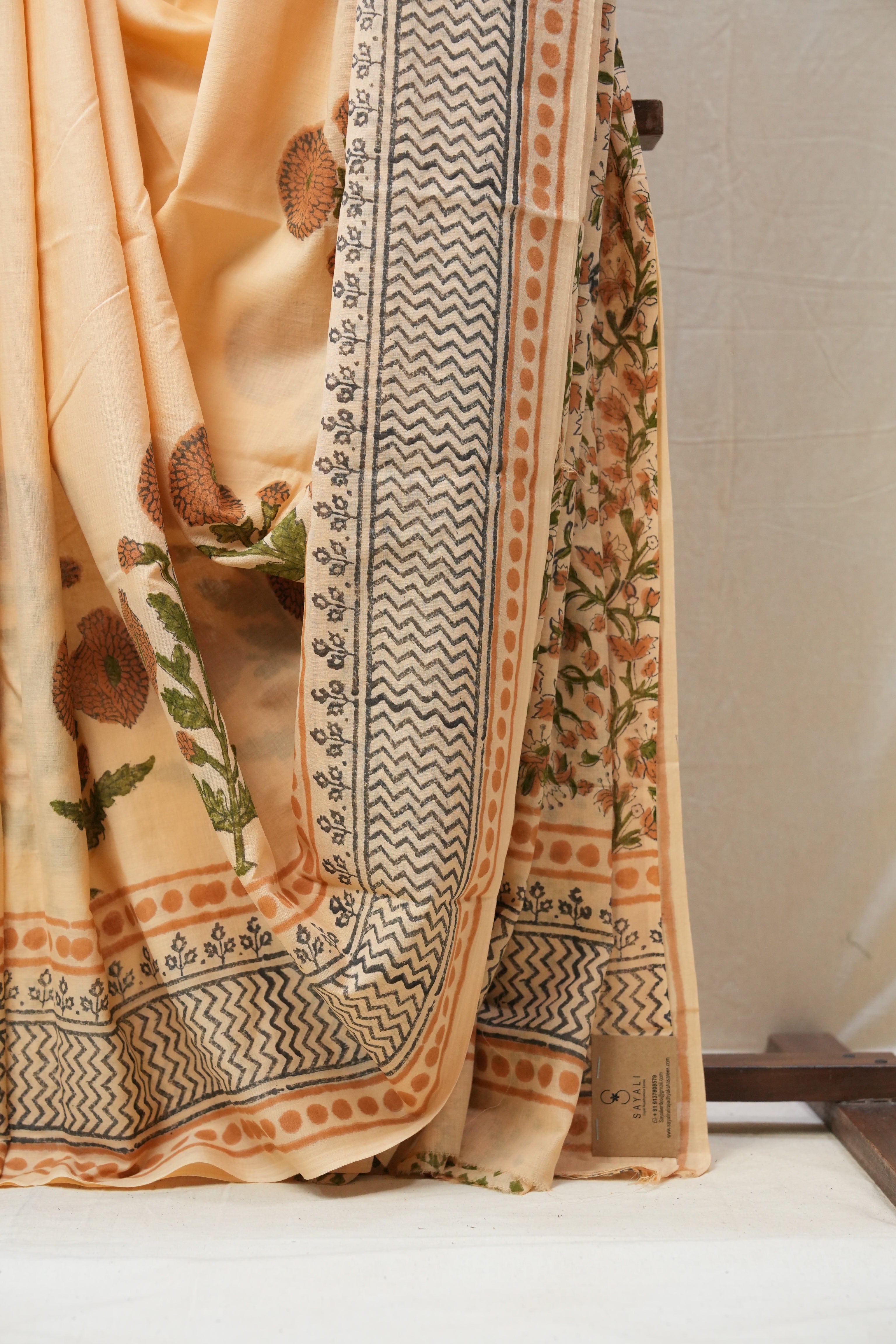 Orange HBP Cotton Saree - SROCS2703