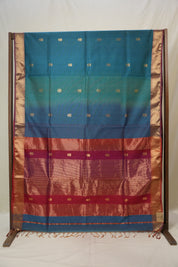Teal Blue Maheshwari Saree - SRTBMS1015